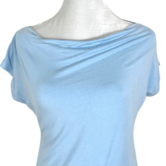 San Francisco City Lights Soft Drape Neck Tee T-Shirt Light Blue Size Small NEW - Picture 4 of 7